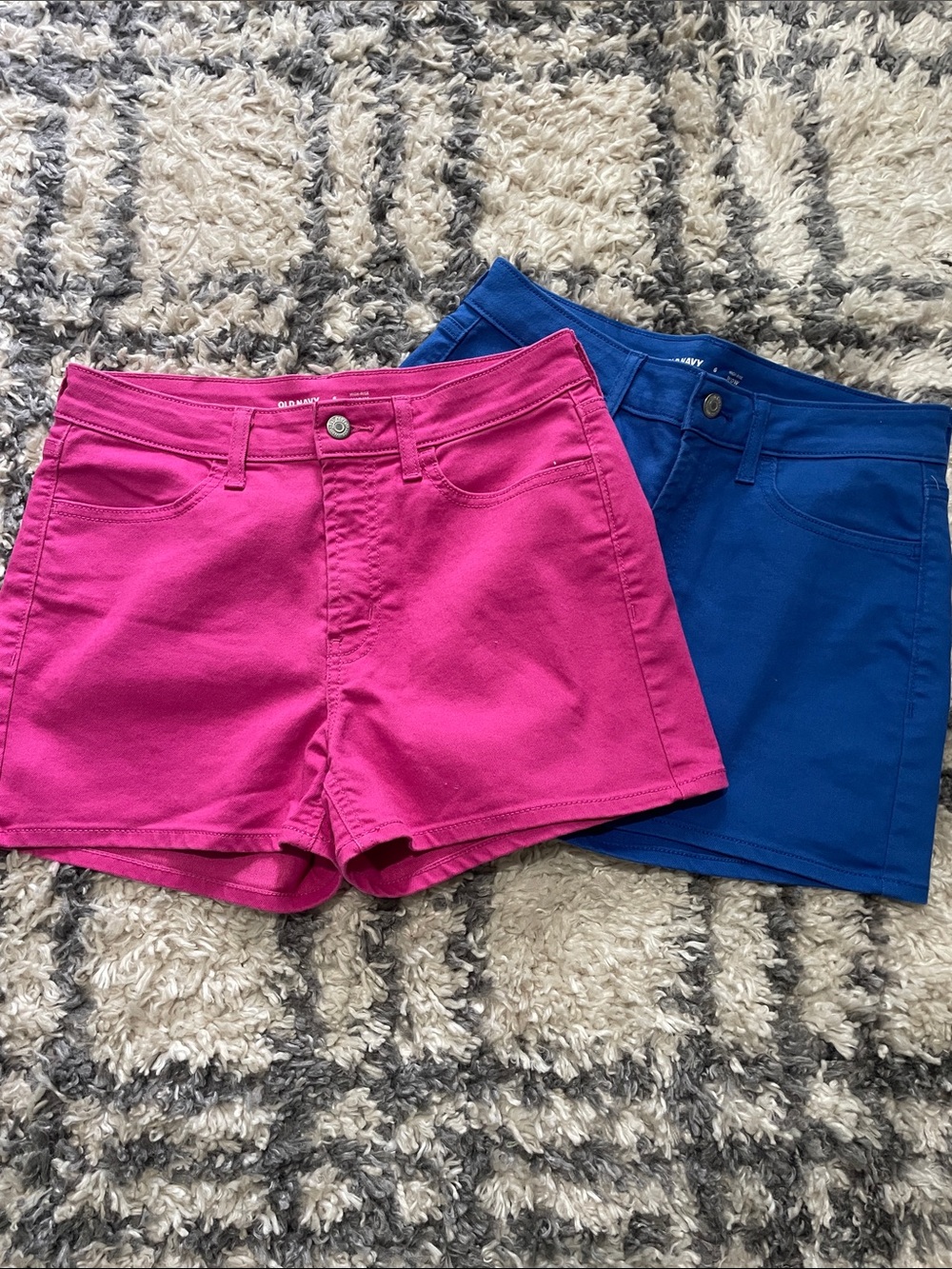 Old Navy Women's Jean Shorts in Fuchsia and Royal Blue